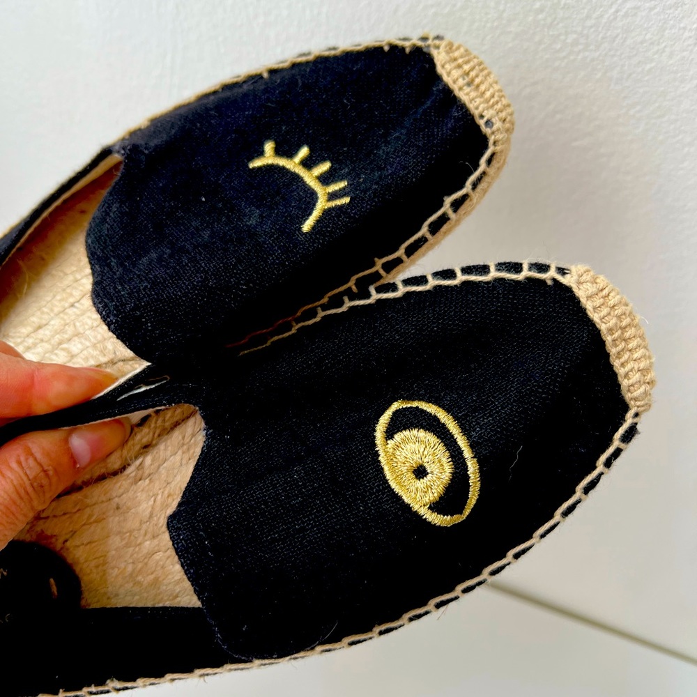 Soludos Jason Polan Wink Black Espadrilles 8